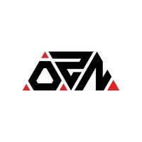 OZN triangle letter logo design with triangle shape. OZN triangle logo design monogram. OZN triangle vector logo template with red color. OZN triangular logo Simple, Elegant, and Luxurious Logo. OZN