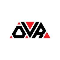 OVR triangle letter logo design with triangle shape. OVR triangle logo design monogram. OVR triangle vector logo template with red color. OVR triangular logo Simple, Elegant, and Luxurious Logo. OVR