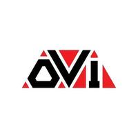 diseño de logotipo de letra triangular ovi con forma de triángulo. monograma de diseño del logotipo del triángulo ovi. plantilla de logotipo de vector de triángulo ovi con color rojo. logo triangular ovi logo simple, elegante y lujoso. ovi