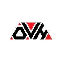 OVH triangle letter logo design with triangle shape. OVH triangle logo design monogram. OVH triangle vector logo template with red color. OVH triangular logo Simple, Elegant, and Luxurious Logo. OVH