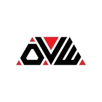 OVW triangle letter logo design with triangle shape. OVW triangle logo design monogram. OVW triangle vector logo template with red color. OVW triangular logo Simple, Elegant, and Luxurious Logo. OVW