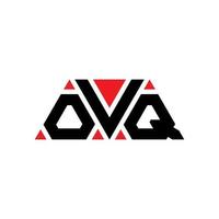 OVQ triangle letter logo design with triangle shape. OVQ triangle logo design monogram. OVQ triangle vector logo template with red color. OVQ triangular logo Simple, Elegant, and Luxurious Logo. OVQ