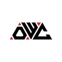 OWC triangle letter logo design with triangle shape. OWC triangle logo design monogram. OWC triangle vector logo template with red color. OWC triangular logo Simple, Elegant, and Luxurious Logo. OWC