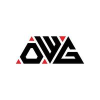 OWG triangle letter logo design with triangle shape. OWG triangle logo design monogram. OWG triangle vector logo template with red color. OWG triangular logo Simple, Elegant, and Luxurious Logo. OWG