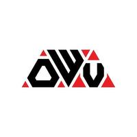OWV triangle letter logo design with triangle shape. OWV triangle logo design monogram. OWV triangle vector logo template with red color. OWV triangular logo Simple, Elegant, and Luxurious Logo. OWV