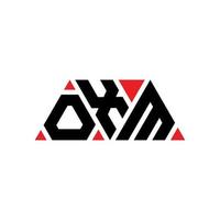 diseño de logotipo de letra triangular oxm con forma de triángulo. monograma de diseño del logotipo del triángulo oxm. plantilla de logotipo de vector de triángulo oxm con color rojo. logo triangular oxm logo simple, elegante y lujoso. oxm