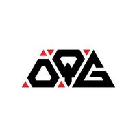 OQG triangle letter logo design with triangle shape. OQG triangle logo design monogram. OQG triangle vector logo template with red color. OQG triangular logo Simple, Elegant, and Luxurious Logo. OQG