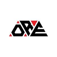 ORE triangle letter logo design with triangle shape. ORE triangle logo design monogram. ORE triangle vector logo template with red color. ORE triangular logo Simple, Elegant, and Luxurious Logo. ORE