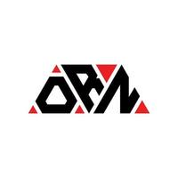 ORN triangle letter logo design with triangle shape. ORN triangle logo design monogram. ORN triangle vector logo template with red color. ORN triangular logo Simple, Elegant, and Luxurious Logo. ORN