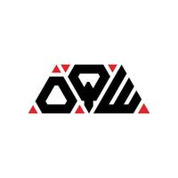 OQW triangle letter logo design with triangle shape. OQW triangle logo design monogram. OQW triangle vector logo template with red color. OQW triangular logo Simple, Elegant, and Luxurious Logo. OQW