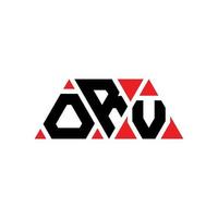 diseño de logotipo de letra de triángulo orv con forma de triángulo. monograma de diseño de logotipo de triángulo orv. plantilla de logotipo de vector de triángulo orv con color rojo. logotipo triangular orv logotipo simple, elegante y lujoso. orv