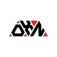 diseño de logotipo de letra de triángulo oxn con forma de triángulo. monograma de diseño del logotipo del triángulo oxn. plantilla de logotipo de vector de triángulo oxn con color rojo. logo triangular oxn logo simple, elegante y lujoso. buey