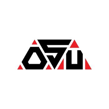 OSU triangle letter logo design with triangle shape. OSU triangle logo design monogram. OSU triangle vector logo template with red color. OSU triangular logo Simple, Elegant, and Luxurious Logo. OSU