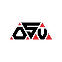 diseño de logotipo de letra triangular osv con forma de triángulo. monograma de diseño del logotipo del triángulo osv. plantilla de logotipo de vector de triángulo osv con color rojo. logotipo triangular osv logotipo simple, elegante y lujoso. osv
