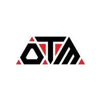 OTM triangle letter logo design with triangle shape. OTM triangle logo design monogram. OTM triangle vector logo template with red color. OTM triangular logo Simple, Elegant, and Luxurious Logo. OTM