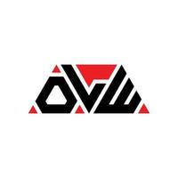 OLW triangle letter logo design with triangle shape. OLW triangle logo design monogram. OLW triangle vector logo template with red color. OLW triangular logo Simple, Elegant, and Luxurious Logo. OLW