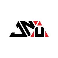 JNU triangle letter logo design with triangle shape. JNU triangle logo design monogram. JNU triangle vector logo template with red color. JNU triangular logo Simple, Elegant, and Luxurious Logo. JNU