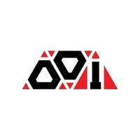 diseño de logotipo de letra triangular ooi con forma de triángulo. monograma de diseño de logotipo de triángulo ooi. plantilla de logotipo de vector de triángulo ooi con color rojo. logotipo triangular ooi logotipo simple, elegante y lujoso. ooo