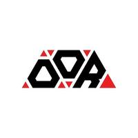 OOR triangle letter logo design with triangle shape. OOR triangle logo design monogram. OOR triangle vector logo template with red color. OOR triangular logo Simple, Elegant, and Luxurious Logo. OOR