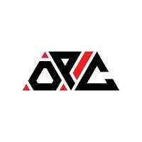 diseño de logotipo de letra triangular opc con forma de triángulo. monograma de diseño de logotipo de triángulo opc. plantilla de logotipo de vector de triángulo opc con color rojo. logotipo triangular opc logotipo simple, elegante y lujoso. opc