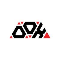 diseño de logotipo de letra triangular oox con forma de triángulo. monograma de diseño del logotipo del triángulo oox. plantilla de logotipo de vector de triángulo oox con color rojo. logotipo triangular oox logotipo simple, elegante y lujoso. oox