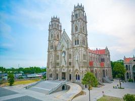 Song Vinh Church, also known as Parish Song Vinh in Phu My, which attracts tourists to visit spiritually on weekends in Vung Tau, Vietnam. Song Vinh Church have construction building look like France photo