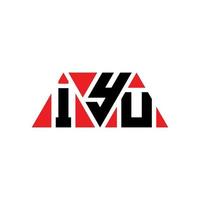 Diseño de logotipo de letra triangular iyu con forma de triángulo. monograma de diseño del logotipo del triángulo iyu. plantilla de logotipo de vector de triángulo iyu con color rojo. logotipo triangular iyu logotipo simple, elegante y lujoso. iyu