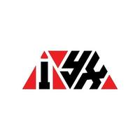 Diseño de logotipo de letra triangular iyx con forma de triángulo. monograma de diseño del logotipo del triángulo iyx. Plantilla de logotipo de vector de triángulo iyx con color rojo. logotipo triangular iyx logotipo simple, elegante y lujoso. iyx