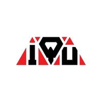 IQU triangle letter logo design with triangle shape. IQU triangle logo design monogram. IQU triangle vector logo template with red color. IQU triangular logo Simple, Elegant, and Luxurious Logo. IQU