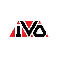 diseño de logotipo de letra triangular ivo con forma de triángulo. monograma de diseño del logotipo del triángulo ivo. plantilla de logotipo de vector de triángulo ivo con color rojo. logo triangular ivo logo simple, elegante y lujoso. ivo