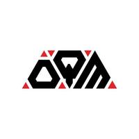 OQM triangle letter logo design with triangle shape. OQM triangle logo design monogram. OQM triangle vector logo template with red color. OQM triangular logo Simple, Elegant, and Luxurious Logo. OQM