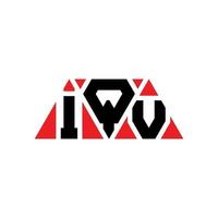 IQV triangle letter logo design with triangle shape. IQV triangle logo design monogram. IQV triangle vector logo template with red color. IQV triangular logo Simple, Elegant, and Luxurious Logo. IQV