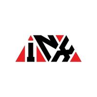 diseño de logotipo de letra triangular inx con forma de triángulo. monograma de diseño de logotipo de triángulo inx. plantilla de logotipo vectorial de triángulo inx con color rojo. logotipo triangular inx logotipo simple, elegante y lujoso. inx vector