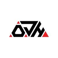 ojh diseño de logotipo de letra triangular con forma de triángulo. monograma de diseño del logotipo del triángulo ojh. plantilla de logotipo de vector de triángulo ojh con color rojo. logo triangular ojh logo simple, elegante y lujoso. ojh