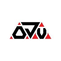 OJV triangle letter logo design with triangle shape. OJV triangle logo design monogram. OJV triangle vector logo template with red color. OJV triangular logo Simple, Elegant, and Luxurious Logo. OJV