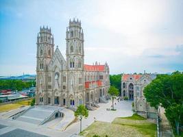 Song Vinh Church, also known as Parish Song Vinh in Phu My, which attracts tourists to visit spiritually on weekends in Vung Tau, Vietnam. Song Vinh Church have construction building look like France photo