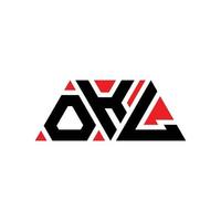 OKL triangle letter logo design with triangle shape. OKL triangle logo design monogram. OKL triangle vector logo template with red color. OKL triangular logo Simple, Elegant, and Luxurious Logo. OKL