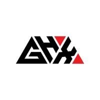 Diseño de logotipo de letra triangular ghx con forma de triángulo. monograma de diseño del logotipo del triángulo ghx. plantilla de logotipo de vector de triángulo ghx con color rojo. logotipo triangular ghx logotipo simple, elegante y lujoso. ghx