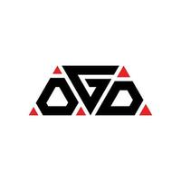 OGD triangle letter logo design with triangle shape. OGD triangle logo design monogram. OGD triangle vector logo template with red color. OGD triangular logo Simple, Elegant, and Luxurious Logo. OGD