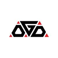 OGD triangle letter logo design with triangle shape. OGD triangle logo design monogram. OGD triangle vector logo template with red color. OGD triangular logo Simple, Elegant, and Luxurious Logo. OGD