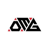 OMG triangle letter logo design with triangle shape. OMG triangle logo design monogram. OMG triangle vector logo template with red color. OMG triangular logo Simple, Elegant, and Luxurious Logo. OMG