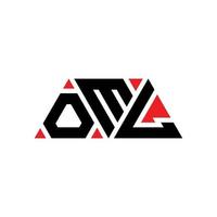 OML triangle letter logo design with triangle shape. OML triangle logo design monogram. OML triangle vector logo template with red color. OML triangular logo Simple, Elegant, and Luxurious Logo. OML