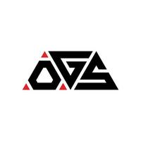 diseño de logotipo de letra triangular ogs con forma de triángulo. monograma de diseño de logotipo de triángulo ogs. plantilla de logotipo de vector de triángulo ogs con color rojo. logo triangular ogs logo simple, elegante y lujoso. ogs