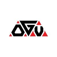 OGV triangle letter logo design with triangle shape. OGV triangle logo design monogram. OGV triangle vector logo template with red color. OGV triangular logo Simple, Elegant, and Luxurious Logo. OGV