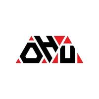 diseño de logotipo de letra triangular ohu con forma de triángulo. monograma de diseño del logotipo del triángulo ohu. plantilla de logotipo de vector de triángulo ohu con color rojo. logotipo triangular ohu logotipo simple, elegante y lujoso. oh