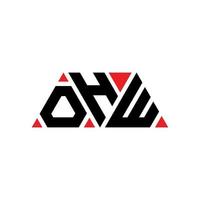 OHW triangle letter logo design with triangle shape. OHW triangle logo design monogram. OHW triangle vector logo template with red color. OHW triangular logo Simple, Elegant, and Luxurious Logo. OHW