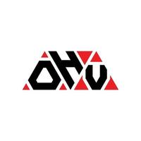 diseño de logotipo de letra triangular ohv con forma de triángulo. monograma de diseño de logotipo de triángulo ohv. plantilla de logotipo de vector de triángulo ohv con color rojo. logotipo triangular ohv logotipo simple, elegante y lujoso. ohh