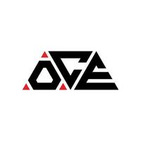 OCE triangle letter logo design with triangle shape. OCE triangle logo design monogram. OCE triangle vector logo template with red color. OCE triangular logo Simple, Elegant, and Luxurious Logo. OCE