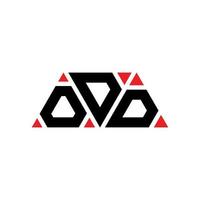 ODD triangle letter logo design with triangle shape. ODD triangle logo design monogram. ODD triangle vector logo template with red color. ODD triangular logo Simple, Elegant, and Luxurious Logo. ODD