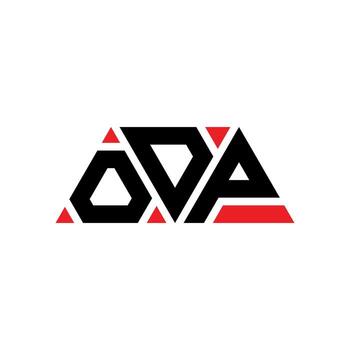 ODP triangle letter logo design with triangle shape. ODP triangle logo design monogram. ODP triangle vector logo template with red color. ODP triangular logo Simple, Elegant, and Luxurious Logo. ODP